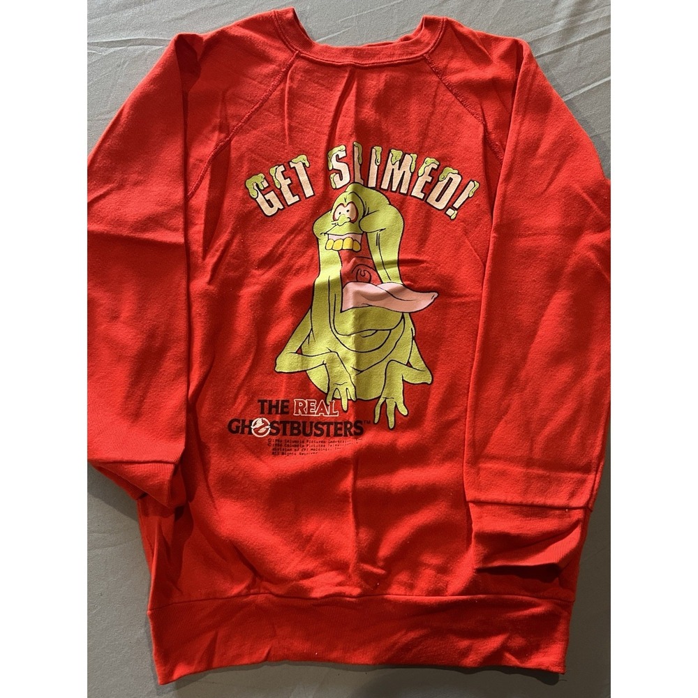 Vintage 1986 Kids Ghostbusters "Get Slimed" Sweatshirt Spencer's Made‎ In USA LG